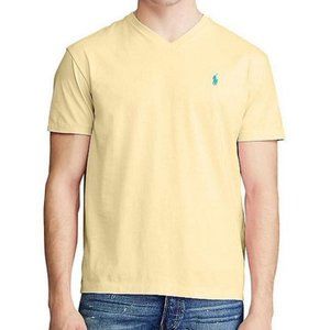 Ralph Lauren Yellow Men V Neck T Shirt Medium